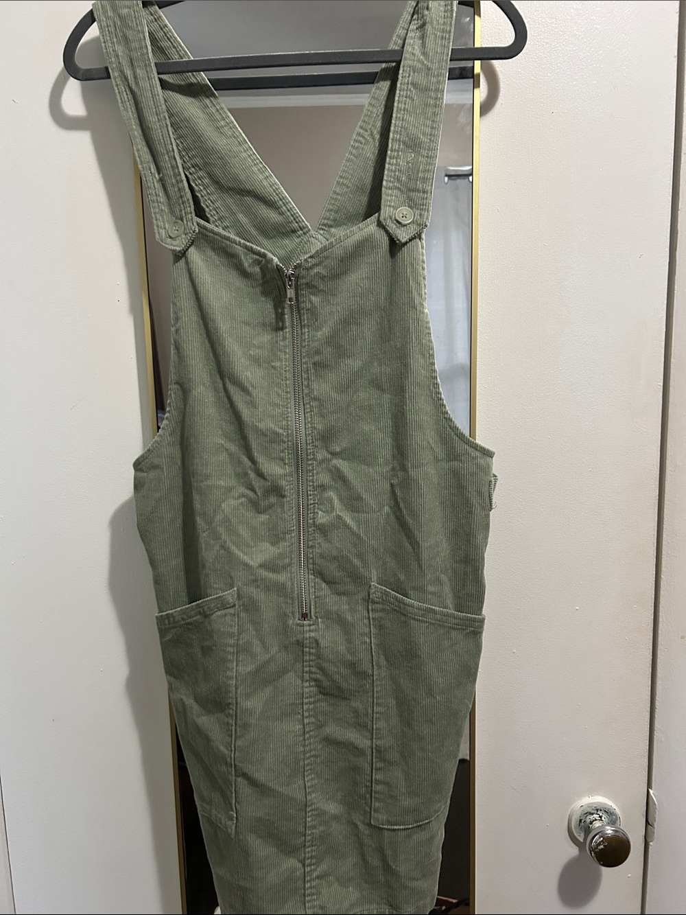 wild fable Olive Green Corduroy Overall Dress